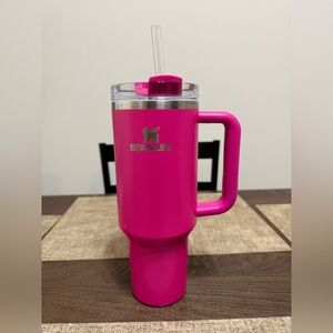 Stanley 40oz Pink Tumbler with Handle and Straw Included